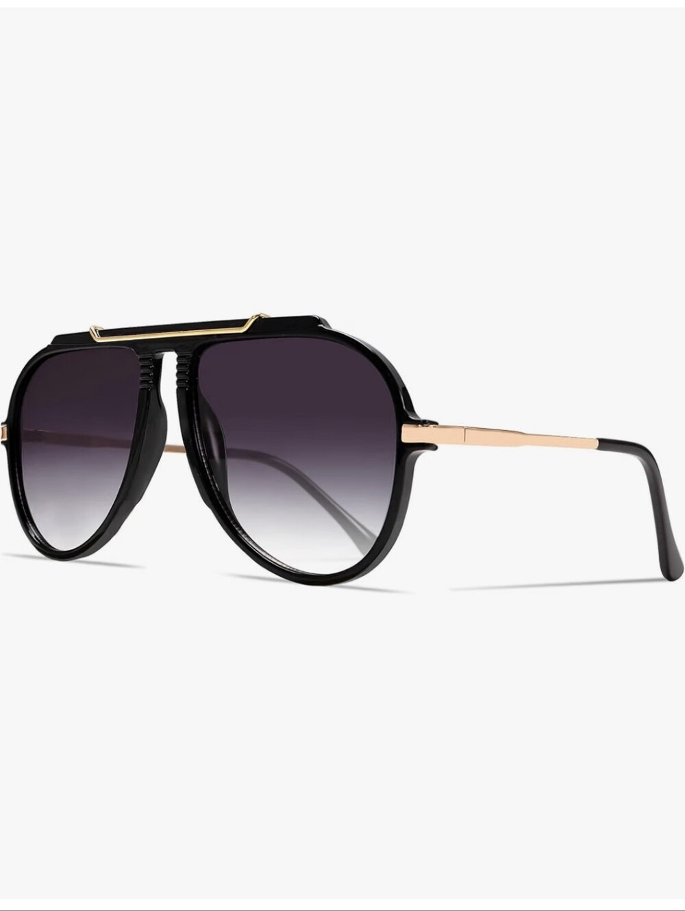 GUVIVI Oversized Aviator Sunglasses for Women 70s Retro Gold TopBar Glasses